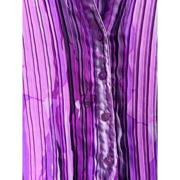 Vintage Ashley Stewart Purple Swirly Button Down 90s Abstract Novelty Shirt - Picture 4 of 4